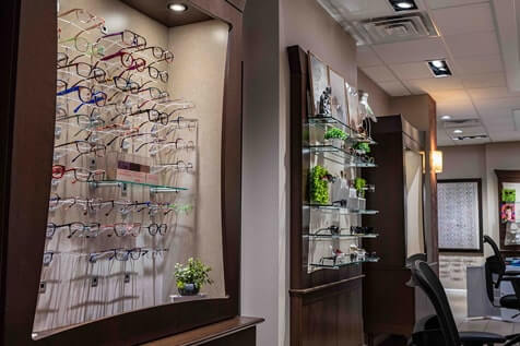 Eyeglasses display at Somerset Eye Care