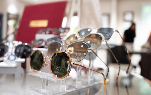 Display of sunglasses