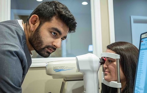 Woman receiving eye disease treatment at Somerset