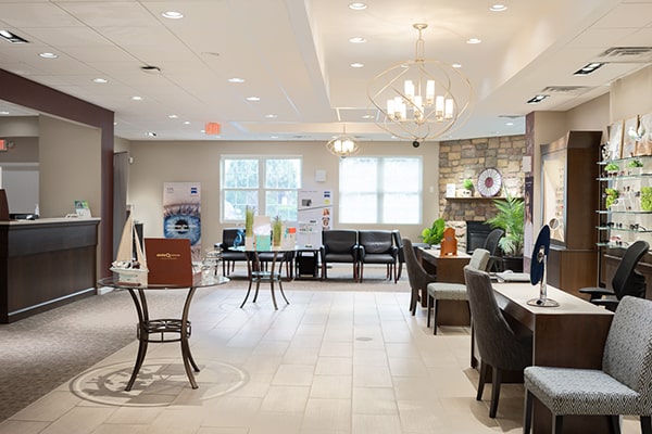 Interior lobby area and desk of Somerset Eye Care
